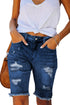 Distressed Denim Bermuda Shorts