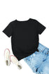 Distressed Detail Crew Neck Short Sleeve Casual T-shirt