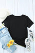 Distressed Detail Crew Neck Short Sleeve Casual T-shirt