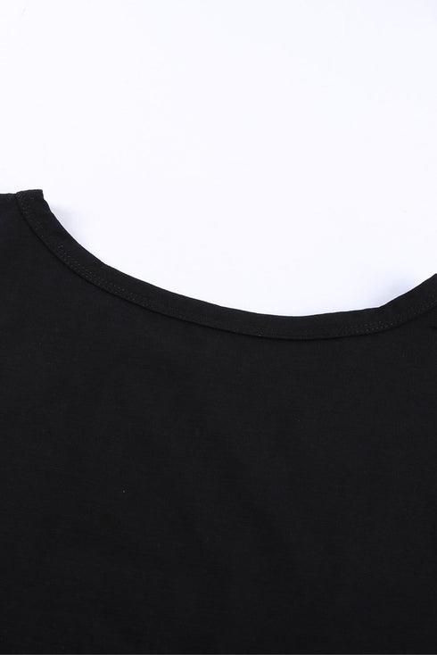 Distressed Detail Crew Neck Short Sleeve Casual T-shirt