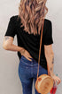 Distressed Detail Crew Neck Short Sleeve Casual T-shirt