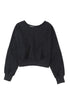 Distressed Finish Open Back V Cut Sweatshirt