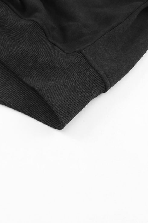 Distressed Finish Open Back V Cut Sweatshirt