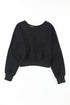 Distressed Finish Open Back V Cut Sweatshirt