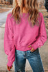 Distressed Finish Open Back V Cut Sweatshirt