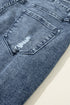Distressed Frayed Slim Fit High Waist Denim Jeans