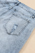 Distressed Frayed Slim Fit High Waist Denim Jeans