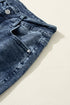 Distressed Frayed Slim Fit High Waist Denim Jeans
