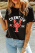 Distressed Graphic Print Crew Neck Short Sleeve Tee