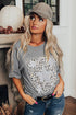 Distressed Leopard Print Star Graphic Short Sleeve Tee