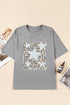 Distressed Leopard Print Star Graphic Short Sleeve Tee