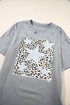 Distressed Leopard Print Star Graphic Short Sleeve Tee