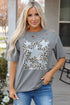 Distressed Leopard Print Star Graphic Short Sleeve Tee