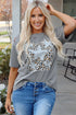 Distressed Leopard Print Star Graphic Short Sleeve Tee