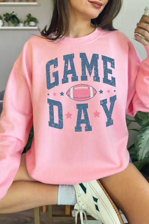 Distressed Lettering Graphic Print Crew Neck Sweatshirt
