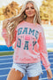 Distressed Lettering Graphic Print Crew Neck Sweatshirt