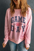 Distressed Lettering Graphic Print Crew Neck Sweatshirt