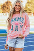 Distressed Lettering Graphic Print Crew Neck Sweatshirt