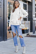 Distressed Long Sleeve Kangaroo Pocket Relaxed Fit Hoodie