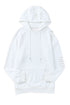 Distressed Long Sleeve Kangaroo Pocket Relaxed Fit Hoodie