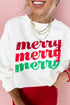 Distressed Merry Graphic Holiday Pullover Sweatshirt