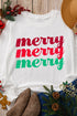Distressed Merry Graphic Holiday Pullover Sweatshirt
