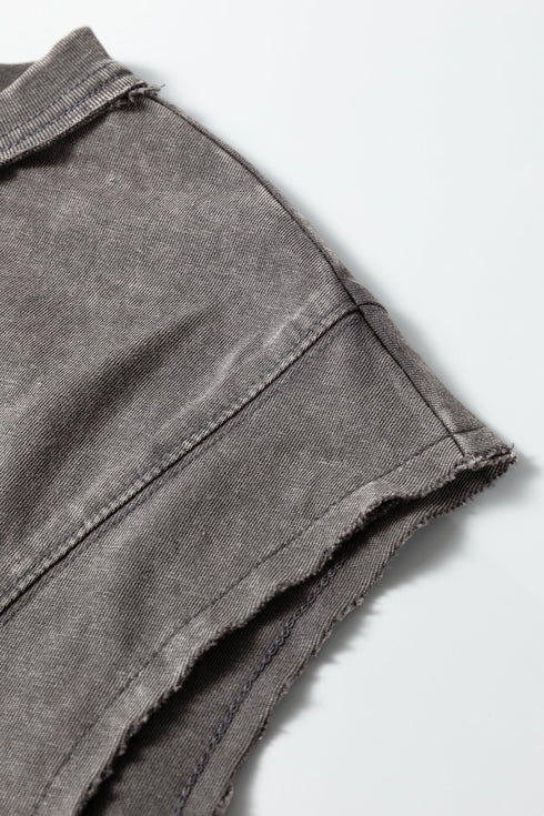 Distressed Mineral Wash Crew Neck Muscle Tee