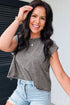Distressed Mineral Wash Crew Neck Muscle Tee