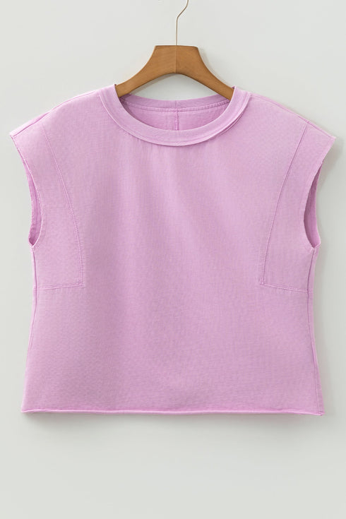 Distressed Mineral Wash Crew Neck Muscle Tee