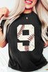Distressed Number Nine Baseball Graphic Oversized Tee