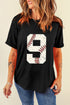 Distressed Number Nine Baseball Graphic Oversized Tee