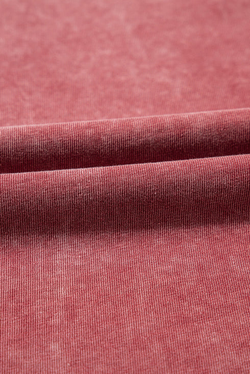 Distressed One Shoulder Oversized Washed Cotton Tunic Tee