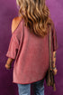 Distressed One Shoulder Oversized Washed Cotton Tunic Tee