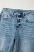 Distressed Open Knee Raw Hem Fit Flare Jeans