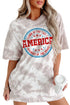 Distressed Oversized Fit America Graphic Short Sleeve Tee
