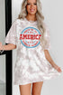 Distressed Oversized Fit America Graphic Short Sleeve Tee