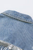 Distressed Patchwork Sequin Fringe Western Denim Jacket