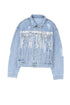 Distressed Patchwork Sequin Fringe Western Denim Jacket