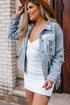 Distressed Patchwork Sequin Fringe Western Denim Jacket