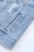 Distressed Patchwork Sequin Fringe Western Denim Jacket