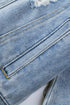 Distressed Patchwork Sequin Fringe Western Denim Jacket