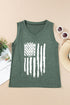 Distressed Patriotic Graphic V Neck Sleeveless Tank Top