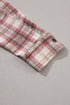 Distressed Plaid Flap Pocket Hooded Raw Hem Shacket