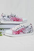 Distressed Print Lace Up Low Top Sneakers