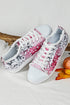 Distressed Print Lace Up Low Top Sneakers