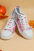 Distressed Print Lace Up Low Top Sneakers