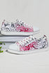 Distressed Print Lace Up Low Top Sneakers