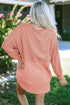 Distressed Raw Edge Mixed Texture Oversized Tunic