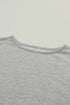 Distressed Raw Edge Mixed Texture Oversized Tunic