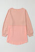 Distressed Raw Edge Mixed Texture Oversized Tunic